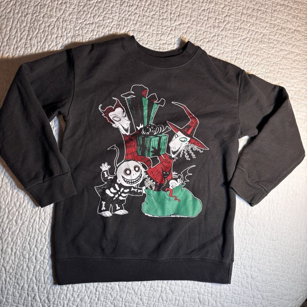 Child's M Disney Nightmare Before Christmas Lock Shock Barrel Sweatshirt Black